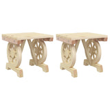 Garden Footstools 2 pcs Solid Wood Fir - Front View