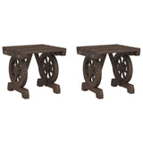 Garden Footstools 2 pcs Solid Wood Fir - Front View