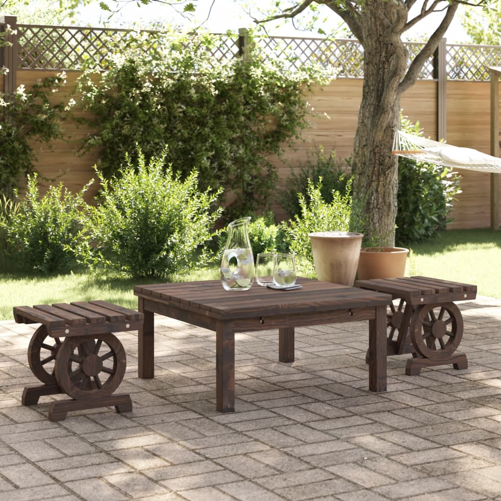 Garden Footstools 2 pcs Solid Wood Fir