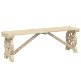 Garden Benches 2 pcs Solid Wood Fir - Side View