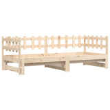 Pull-out Day Bed without Mattress 2x(90x190) cm Solid Wood - Side View