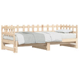 Pull-out Day Bed without Mattress 2x(90x190) cm Solid Wood - 45-Degree Angle