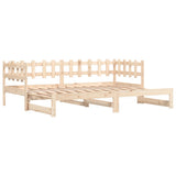Pull-out Day Bed without Mattress 2x(90x190) cm Solid Wood - Rear View