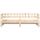 Pull-out Day Bed without Mattress 2x(90x190) cm Solid Wood - Close-Up Angle