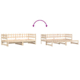 Pull-out Day Bed without Mattress 2x(90x190) cm Solid Wood - Extra Image