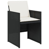 Garden Chairs with Cushions 4 pcs Black Poly Rattan - Top-Down View