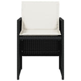 Garden Chairs with Cushions 4 pcs Black Poly Rattan