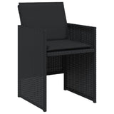 Garden Chairs with Cushions 4 pcs Black Poly Rattan - Top-Down View
