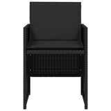 Garden Chairs with Cushions 4 pcs Black Poly Rattan