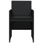 Garden Chairs with Cushions 4 pcs Black Poly Rattan