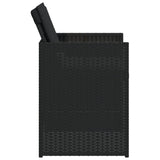 Garden Chairs with Cushions 4 pcs Black Poly Rattan - Rear View