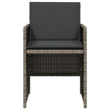 Garden Chairs with Cushions 4 pcs Grey Poly Rattan