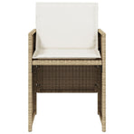 Garden Chairs with Cushions 4 pcs Beige Poly Rattan