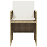 Garden Chairs with Cushions 4 pcs Beige Poly Rattan - 45-Degree Angle