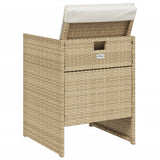 Garden Chairs with Cushions 4 pcs Beige Poly Rattan - Close-Up Angle