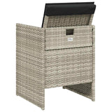 Garden Chairs with Cushions 4 pcs Light Grey Poly Rattan - Close-Up Angle
