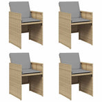 Garden Chairs with Cushions 4 pcs Mix Beige Poly Rattan