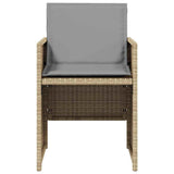 Garden Chairs with Cushions 4 pcs Mix Beige Poly Rattan