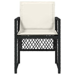 Garden Chairs with Cushions 4 pcs Black Poly Rattan