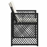 Garden Chairs with Cushions 4 pcs Black Poly Rattan