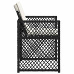 Garden Chairs with Cushions 4 pcs Black Poly Rattan