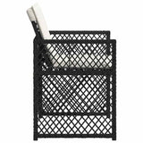 Garden Chairs with Cushions 4 pcs Black Poly Rattan - Rear View