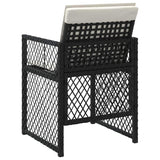 Garden Chairs with Cushions 4 pcs Black Poly Rattan - Close-Up Angle