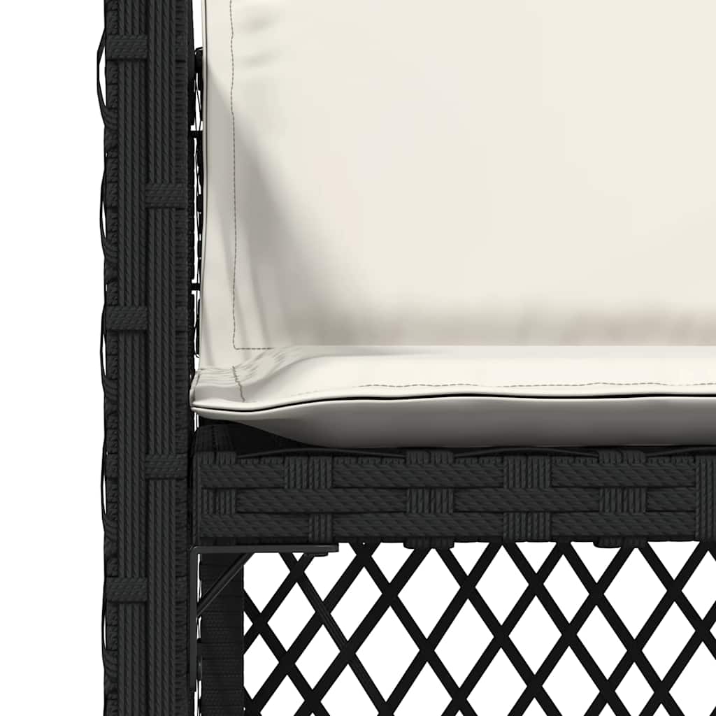 Garden Chairs with Cushions 4 pcs Black Poly Rattan