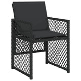 Garden Chairs with Cushions 4 pcs Black Poly Rattan - Top-Down View