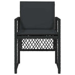 Garden Chairs with Cushions 4 pcs Black Poly Rattan