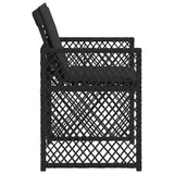 Garden Chairs with Cushions 4 pcs Black Poly Rattan - Rear View