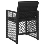 Garden Chairs with Cushions 4 pcs Black Poly Rattan - Close-Up Angle