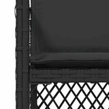 Garden Chairs with Cushions 4 pcs Black Poly Rattan - Extra Image