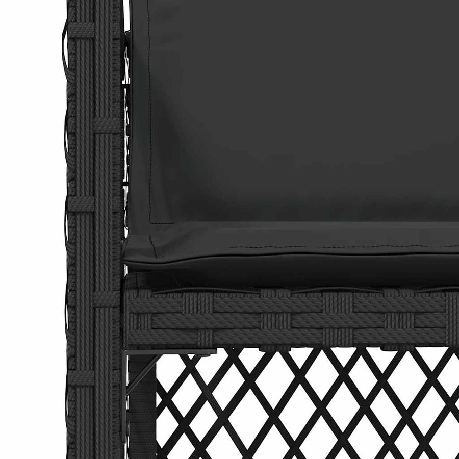 Garden Chairs with Cushions 4 pcs Black Poly Rattan