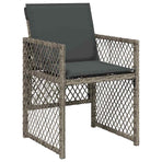 Garden Chairs with Cushions 4 pcs Grey Poly Rattan