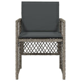 Garden Chairs with Cushions 4 pcs Grey Poly Rattan