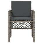 Garden Chairs with Cushions 4 pcs Grey Poly Rattan