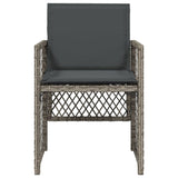 Garden Chairs with Cushions 4 pcs Grey Poly Rattan - 45-Degree Angle