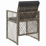 Garden Chairs with Cushions 4 pcs Grey Poly Rattan - Close-Up Angle