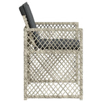 Garden Chairs with Cushions 4 pcs Light Grey Poly Rattan