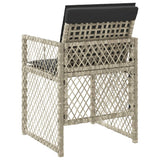 Garden Chairs with Cushions 4 pcs Light Grey Poly Rattan - Close-Up Angle