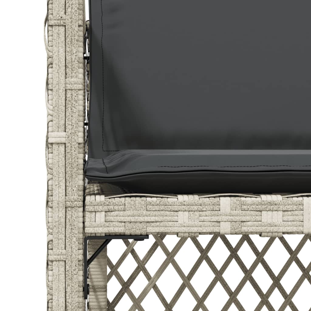 Garden Chairs with Cushions 4 pcs Light Grey Poly Rattan