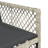 Garden Chairs with Cushions 4 pcs Light Grey Poly Rattan - Extra Image