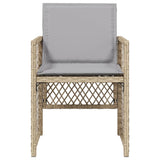 Garden Chairs with Cushions 4 pcs Mix Beige Poly Rattan - 45-Degree Angle