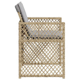 Garden Chairs with Cushions 4 pcs Mix Beige Poly Rattan - Rear View