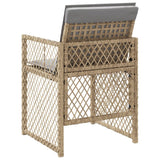 Garden Chairs with Cushions 4 pcs Mix Beige Poly Rattan - Close-Up Angle