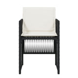 Garden Chairs with Cushions 4 pcs Black Poly Rattan