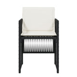 Garden Chairs with Cushions 4 pcs Black Poly Rattan - 45-Degree Angle
