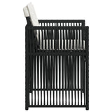 Garden Chairs with Cushions 4 pcs Black Poly Rattan
