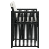 Garden Chairs with Cushions 4 pcs Black Poly Rattan - Rear View